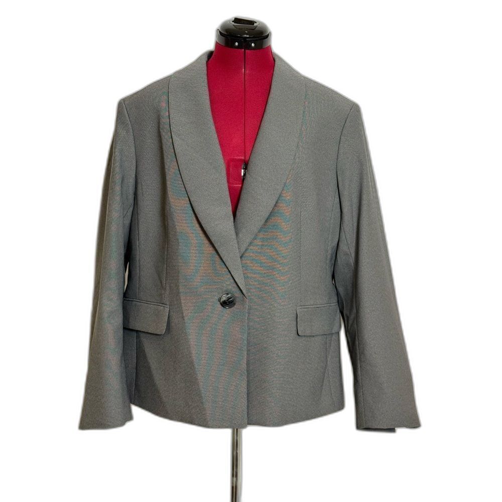 NWT Le Suit Pantsuit Women Size 18 Charcoal Grey 2-Piece Set Blazer & Pants